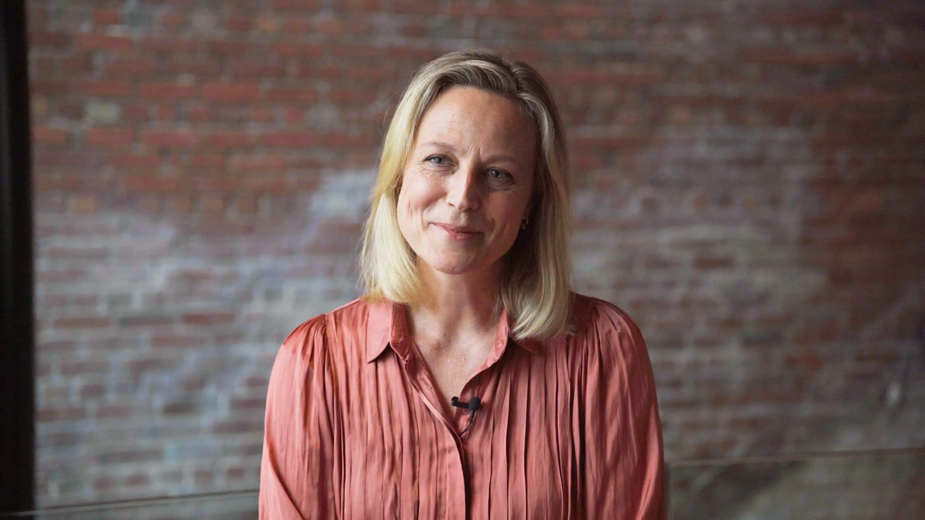 Marta Dusseldorp smiles during an interview.