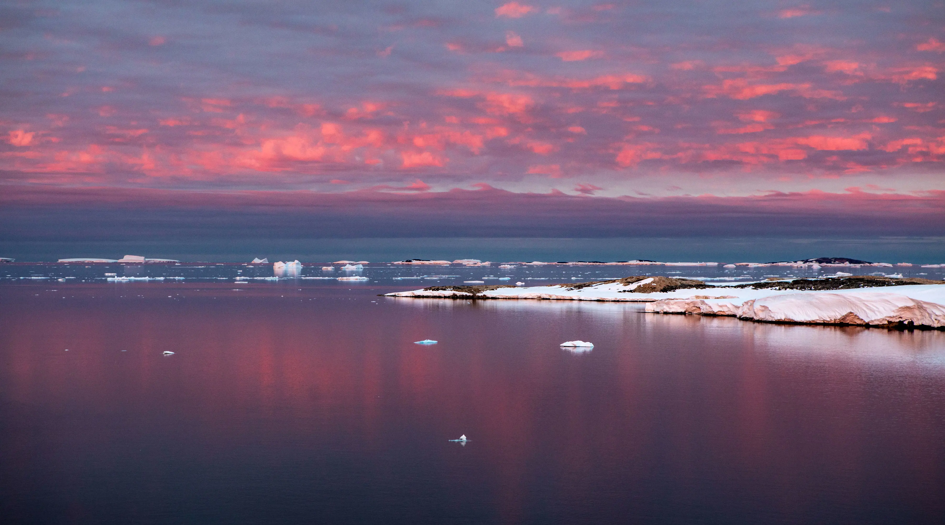 Sunset in Newcomb Bay, Casey, 16 January 2022 