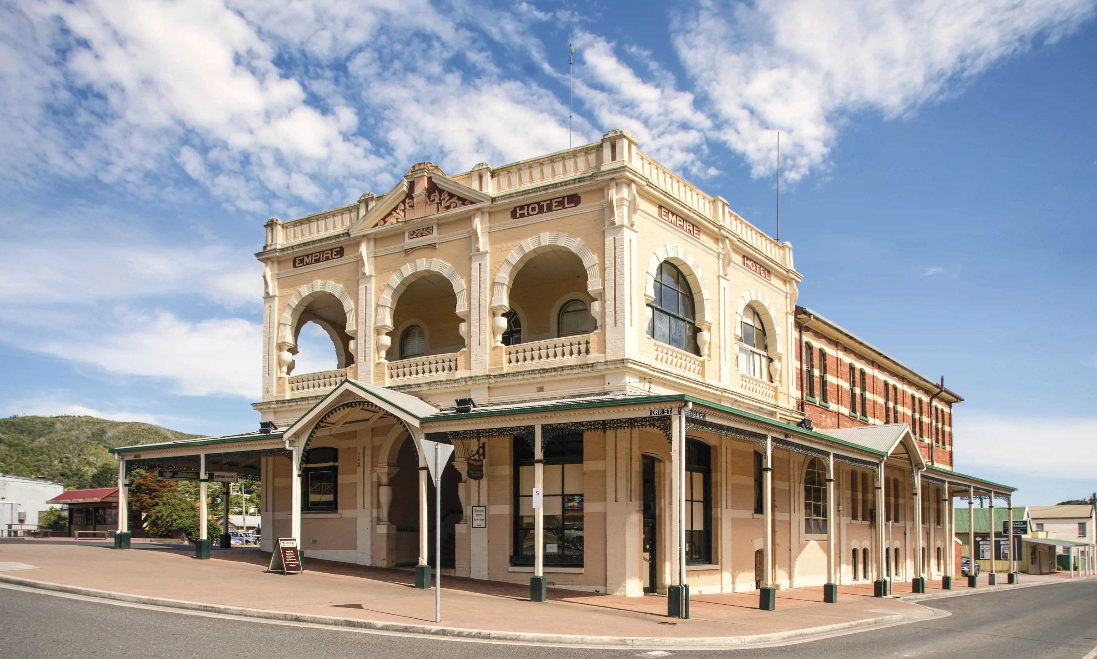 Exterior shot of Empire Hotel, Queenstown.