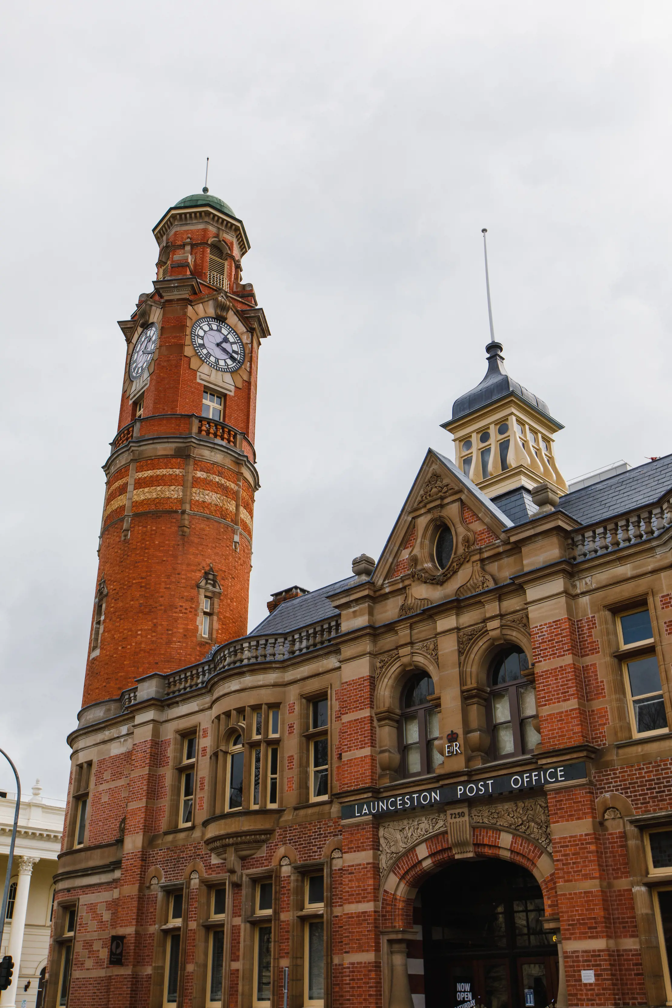 Exterior looking up at Launceston GPO Clock, Launceston.