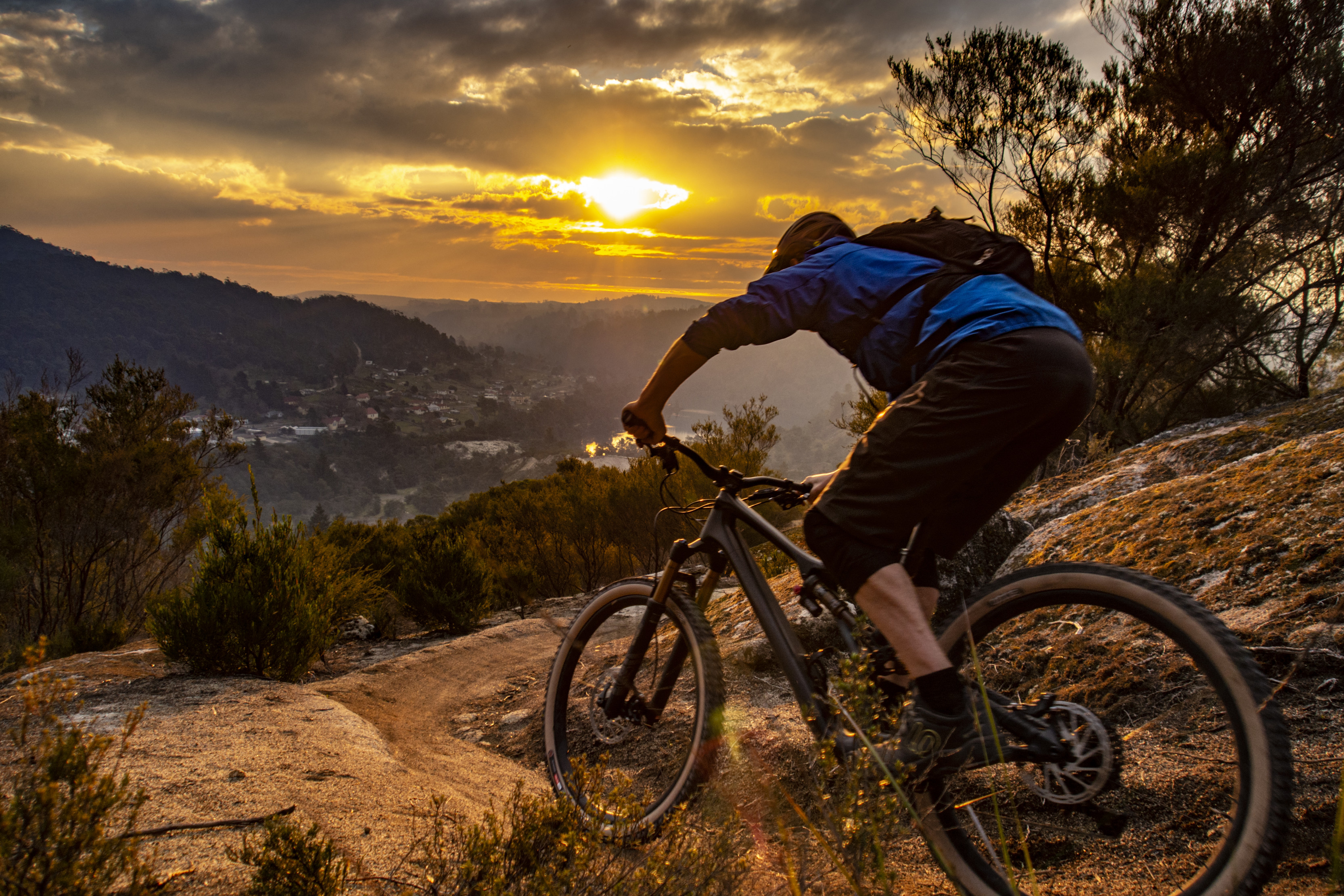 Bike riding in store mountain